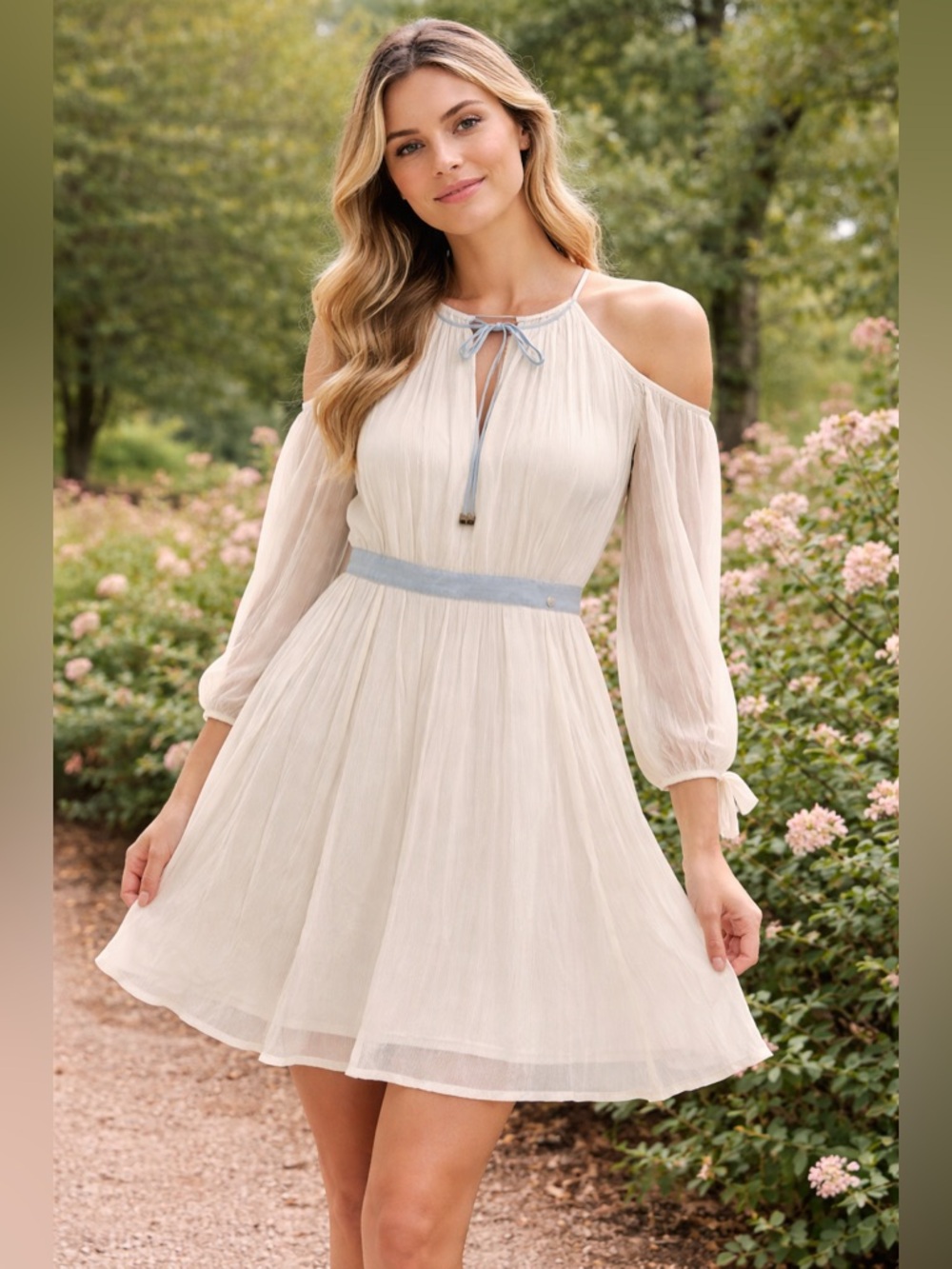 Elegant White Dress by Salsa Size Medium NWOT